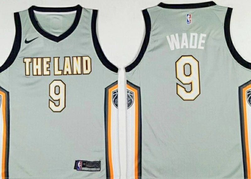 Men Cleveland Cavaliers #9 Wade Grey City Edition Nike NBA Jerseys
